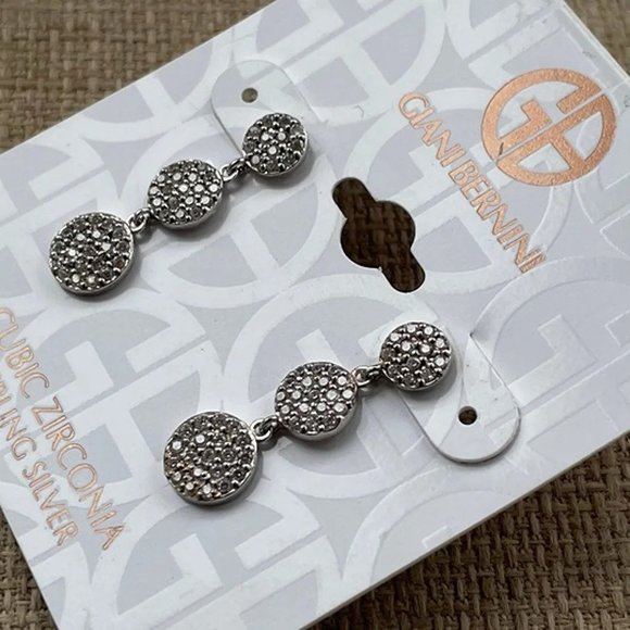 Giani Bernini Women Earrings Sterling Silver Jewelry Cubic Zirconia Earrings $90 - Picture 4 of 11
